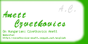 anett czvetkovics business card